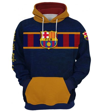 Мъжки суитчър Barcelona (FC Barcelona) с качулка и преден джоб 2